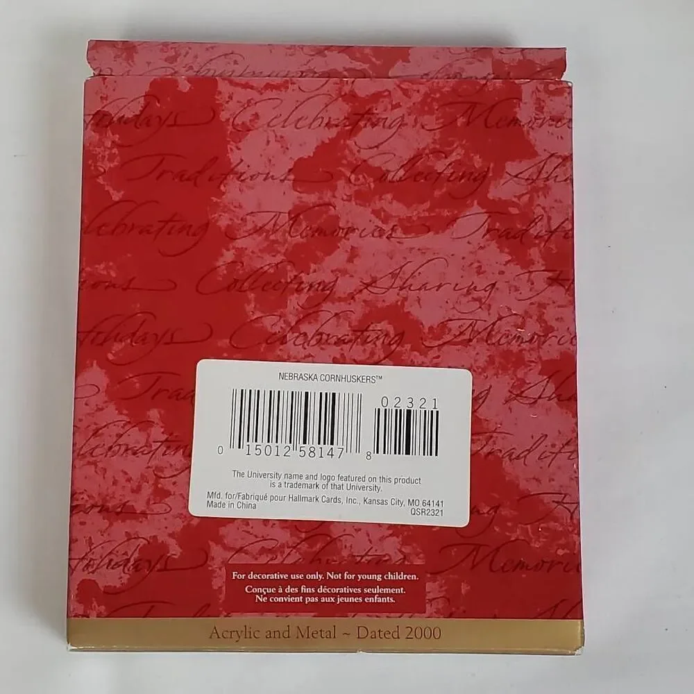 2000 Hallmark Keepsake Ornament Nebraska Huskers Collegiate Collection – Glass &